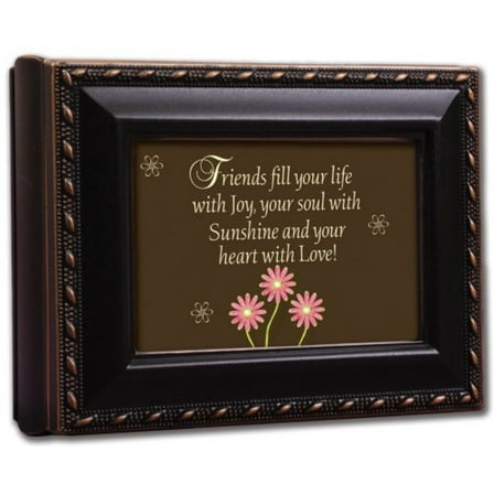 Friend Cottage Garden Distressed Black Tiny Square Treasure Box