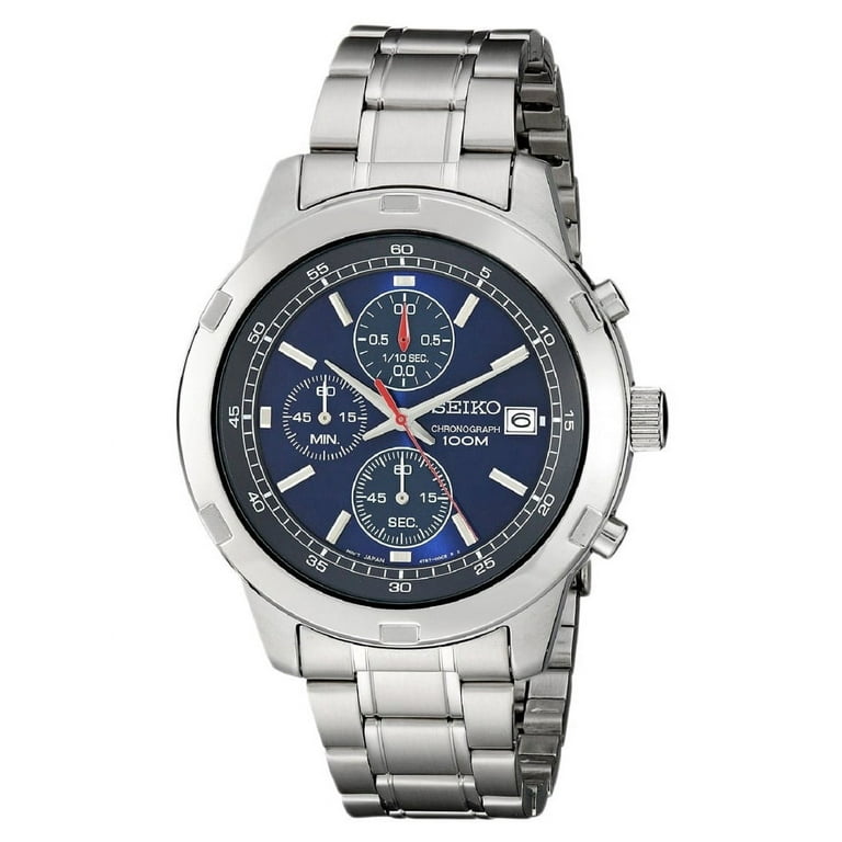 Seiko Men's Stainless Steel Chronograph Blue Dial Watch