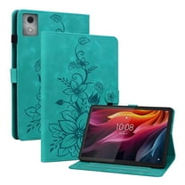 XYX for Lenovo Tab M11 Plus/Lenovo Tab K11 Plus 11.45 Inch Case, PU Leather Slim Folio with Multi-Angle Stand - Green Lily Flower
