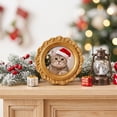 thumbnail image 6 of Christmas Photo Ornament,Picture Frame Cedar Embossing Edge Decoration Hanging Keepsake for Christmas Tree Mantel Home Decor, 6 of 6