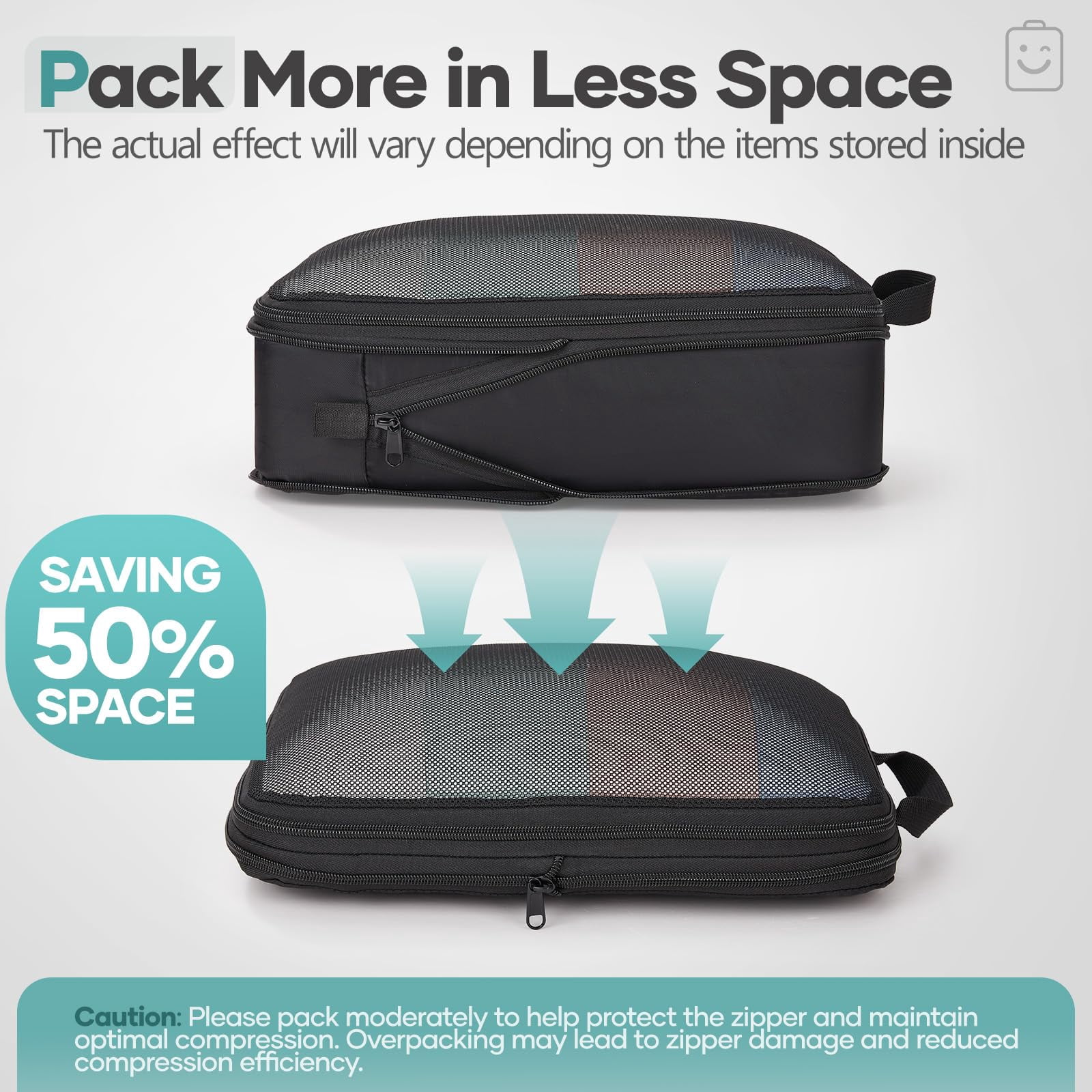 9/11 Set Packing Cubes For Travel Compressible Expandable Large Luggage Suitcase Organizer Bags Clothing Durable Space Saver Storage With Toiletry Bags(black)