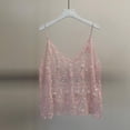 thumbnail image 3 of Babysbule Women's Summer Tank Party Heavy Industry Sequin Nail Bead Suspender V-neck Top, 3 of 7