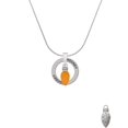 thumbnail image 2 of Delight Jewelry Silvertone Christmas Lights - Hot Orange Resin Hockey Ring Charm Necklace, 18", 2 of 4