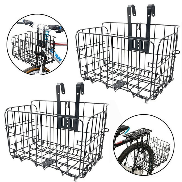 Folding Bike Basket,Cargo Basket for Bike,Removable Front Bag Rear Rack  Hanging Bicycle Basket for Mountain Bike Folding Bicycle