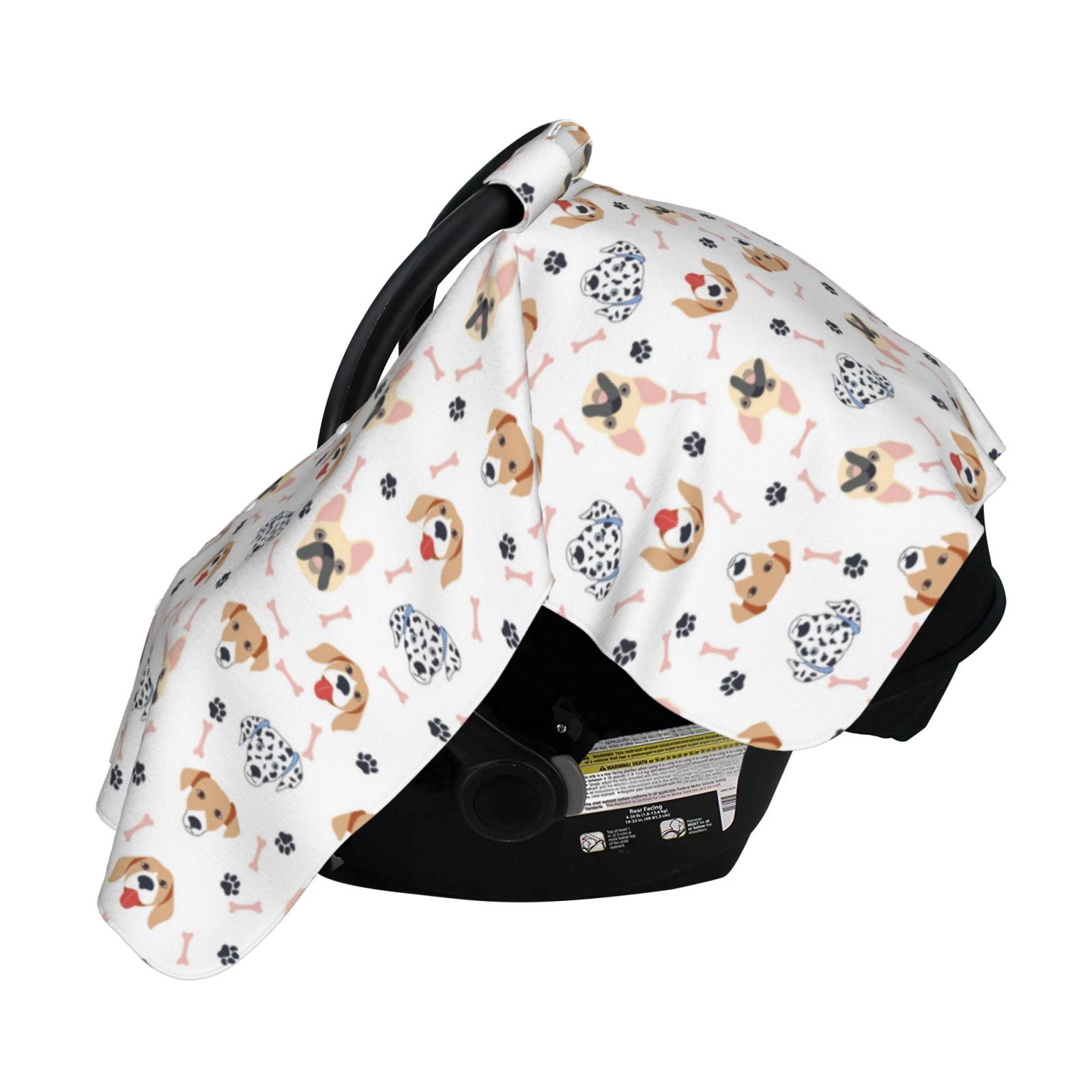 Naloa Cute Cartoon Dogs Baby Car Seat Cover, Breathable Baby Carrier Cover, Multiuse Baby Carrier Cover & Nursing Breastfeeding Cover