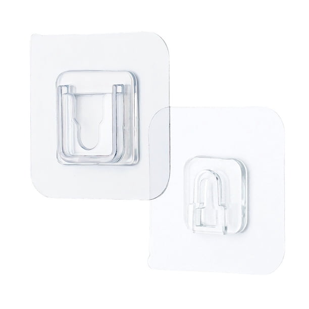 Bearachild 1 par de tomas de corriente autoadhesivas para cocina, soporte de pared para dormitorio, tira de enchufe extraíble, colgador adhesivo, Almacenamiento y organización del hogar 0.2 mm