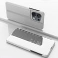 thumbnail image 2 of Mirror Case for Oppo Reno 8 Support Wireless Charging, Smart Clear View Cover Ultra Thin with Kickstand Flip Phone Case for Oppo Reno 8 QH Silver, 2 of 10