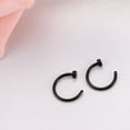 thumbnail image 3 of 2 pcs Unisex Surgical Titanium Steel Open Nose Ring Nose Piercing Stud 6mm (Black), 3 of 6