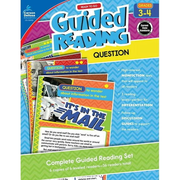 Carson Dellosa Ready to Go Guided Reading: Question Resource Book (80 pages plus cover) Grade 3-4