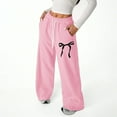 thumbnail image 5 of EnJoCho Girls Bowknot Baggy Sweatpants Cute Straight Leg Athletic Pants With Pockets Clothes Teen Girls 4-13 Years Casual Streetwear Joggers Sweats Loung𝖾wear, 5 of 8
