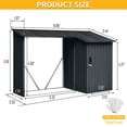 thumbnail image 3 of Outdoor Steel Firewood Rack and Metal Storage Shed,Two-In-One,Black, 3 of 9
