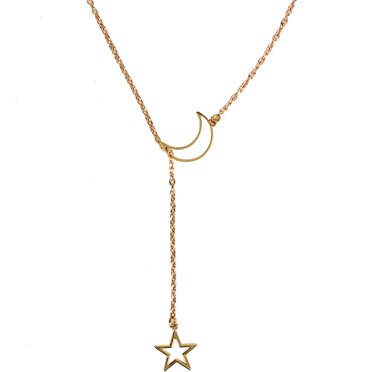 Collier pour Femmes Mode Réglable Pendentif Étoile Lune Collier Charme