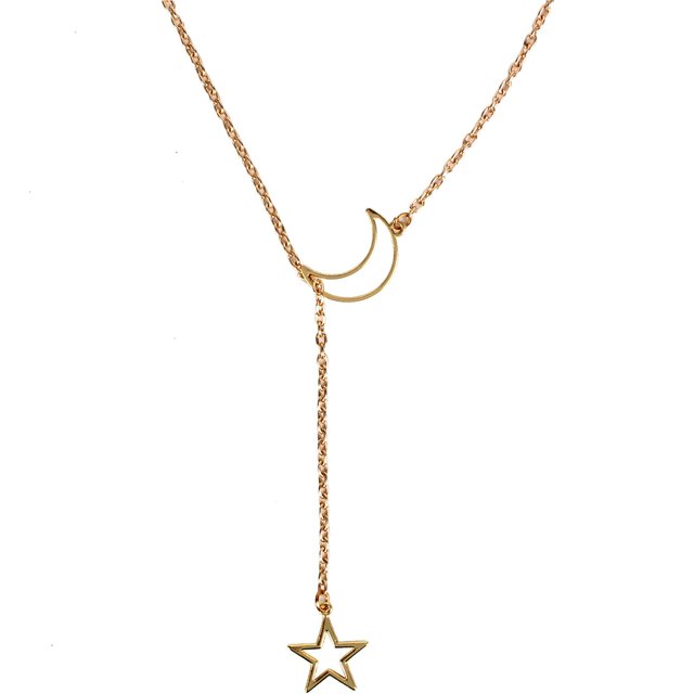 Collier pour Femmes Mode Réglable Pendentif Étoile Lune Collier Charme