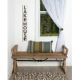 thumbnail image 5 of Kate and Laurel Travere Wood Bench, Rustic Finish with Ornate Black Painted Metal Support Bar, 5 of 5