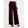 Time and Tru Women's Velvet Wide Leg Pants, 32" Inseam, Sizes XSXXXL