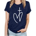 thumbnail image 1 of Blouses pour Femmes Hauts Imprimés Manches Courtes Blouse Col Rond T-Shirt Hauts, 1 of 1