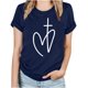thumbnail image 1 of Blusas de Manga Corta para las Mujeres Imprimir Cuello Redondo Camiseta, Blusa Clásica Vintage para la Primavera Y el Verano, 1 of 4