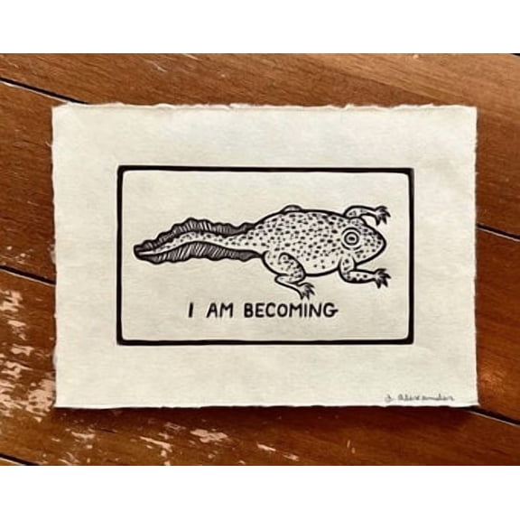 I Am Becoming Linocut Wall Art Poster, Poster Home Decor , Poster Print Only