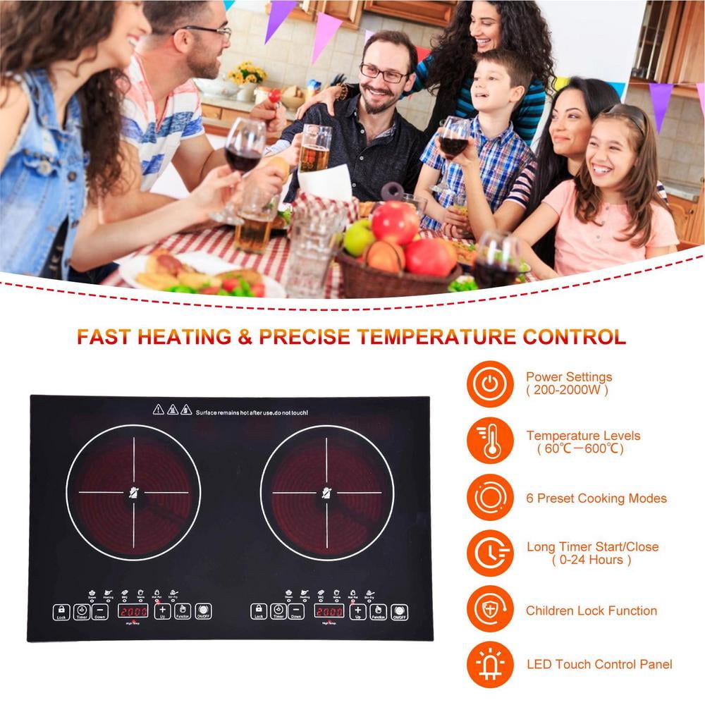 Xianers Electric Hob Touch Control 110 Volt Kitchen Stove Table Top Stove High-Power Electric Cooking Stove for Tin Foil Casserole High-Temperature Cookware practical