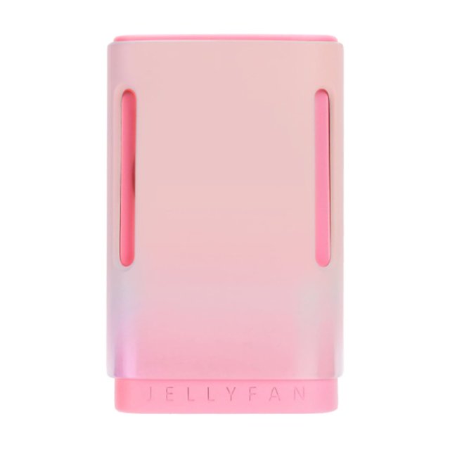 Ventilador Portátil para Cuello con Diseño Gelatinoso, 3 Velocidades, Doble Uso, Carga USB, Batería de 1100mAh, Color Fresa-Melocotón, Compacto y Ligero, Incluye Cable y Correa, Ideal para Verano.