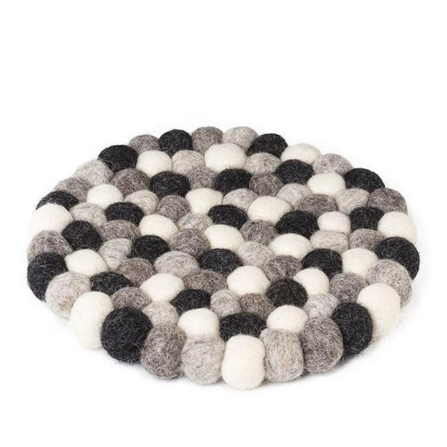 8 in. Felt Ball Trivet, Grey