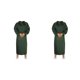 thumbnail image 1 of Bewildely Delantal para hornear en casa para hombres y mujeres, tela impermeable Unisex, bolsillos ajustables a prueba de aceite, babero de Verde 2piezas, 1 of 6