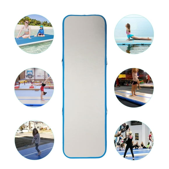 Preenex Tapis d'Exercice 10ft Air Track pour la Maison et la Gymnastique Extérieure Yoga et Plus Blanc/bleu
