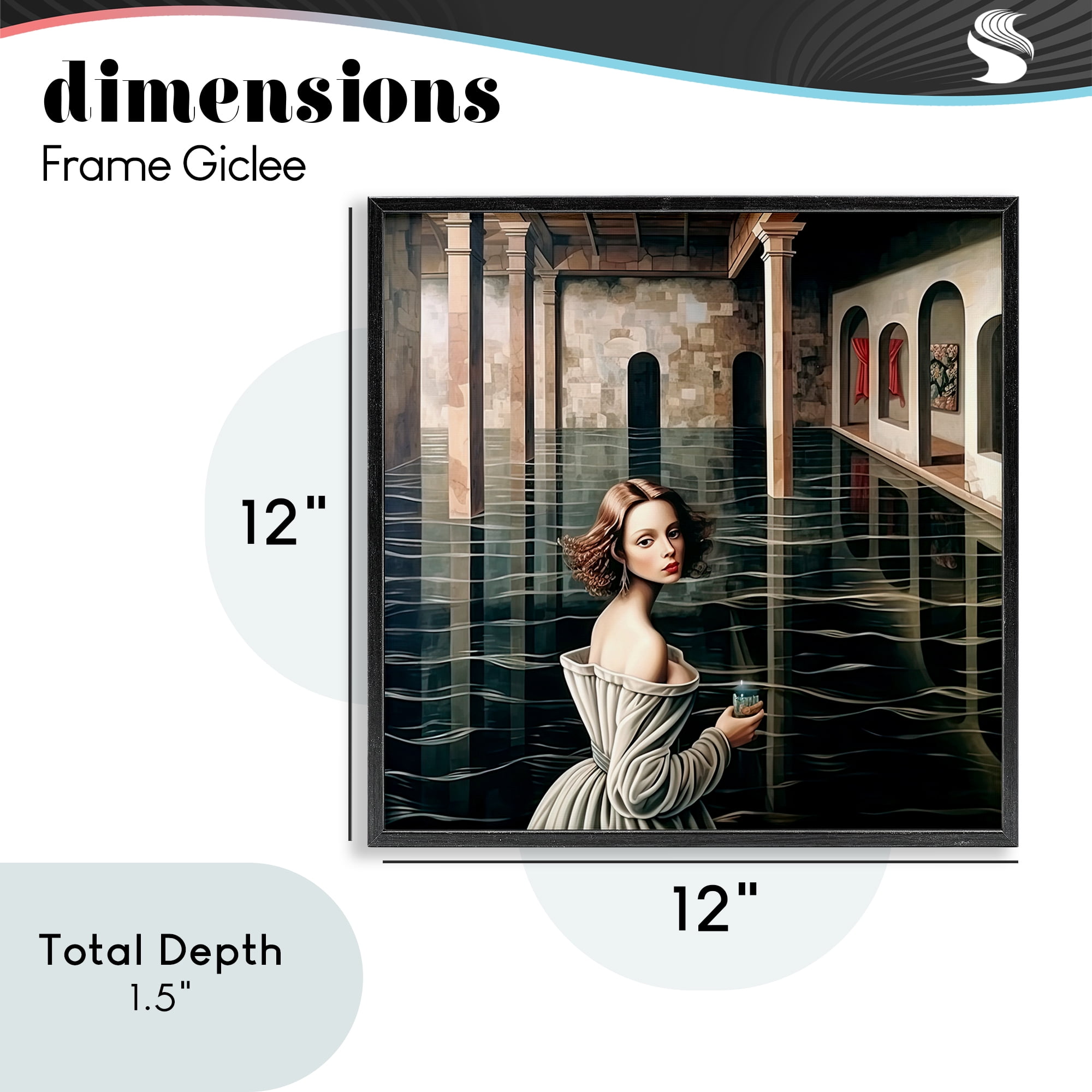 Portal Of Reflections Black Framed Giclee Art, design by Sasha