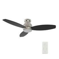 Smaair 52" Silver and Black Indoor DC Low Profile Ceiling Fan with Light and Remote Control