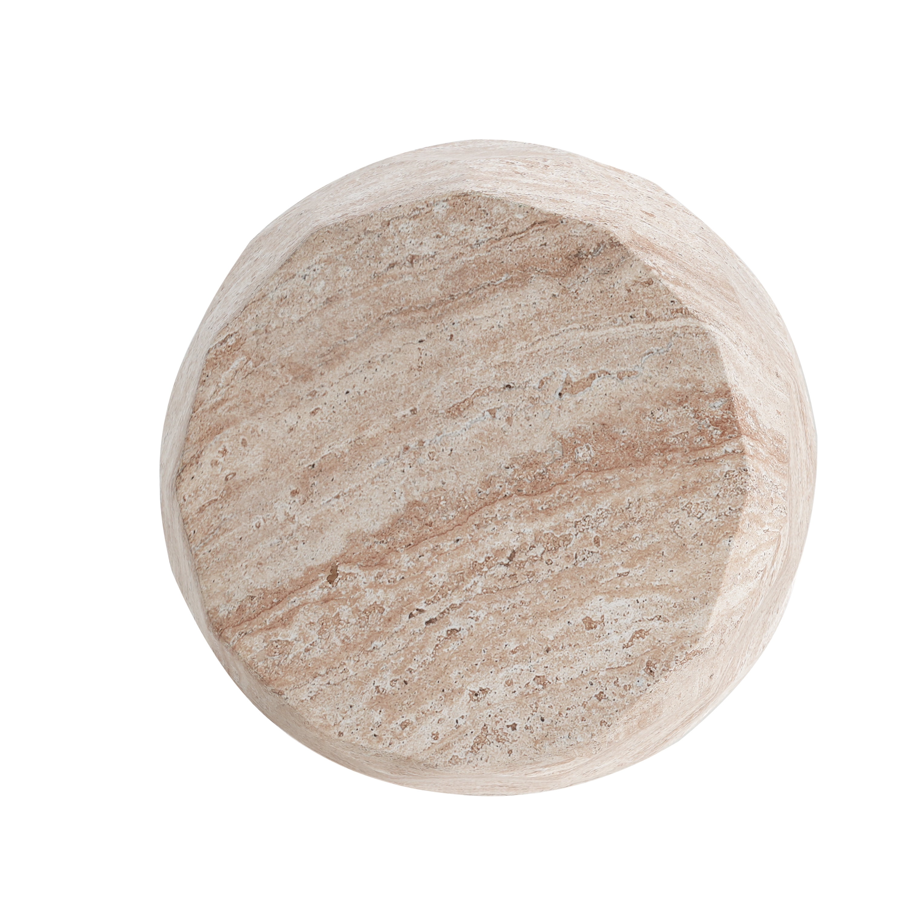 Side Table, Outdoor Indoor Lightweight Concrete Table for Patio Balcony Garden, Travertine Finish