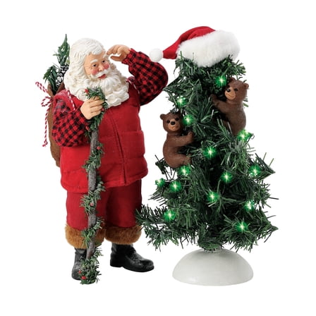 Department 56 Possible Dreams Santa Claus Bear Headed Multicolor Christmas Lit Figurine 12in H