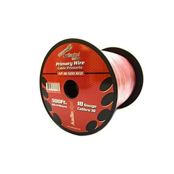 Audiopipe AP-18500RED 18 Gauge Primary Wire, Red