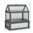 thumbnail image 3 of Raised Garden Flower Bed Kit with Greenhouse, Wooden Cold Frame Planter, 35.5" x 22.5" x 38.25", Gray, 3 of 7