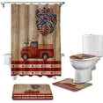 thumbnail image 2 of FMSHPON Independence Day 4 Piece Bathroom Set Shower Curtain Bath Rug Contour Mat and Toilet Lid Cover, 2 of 8