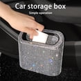 thumbnail image 4 of Car Trash Can Glitter Rhinestone Bling Pressing Square Can Storage Box Garbage Grabber for Vehicle, 4 of 12