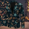 thumbnail image 2 of ANINEO Men Christmas Snowflake Santa Printed Pockets Lapel Button Suit Jacket Blazers Coats Suit Long Sleeve Classic Male Outwear, 2 of 5