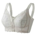 thumbnail image 6 of Women's Comfort Front Zip Wireless Bra - Soft Lifting Shaping Adjustable Support Bra for Daily & Fitness White 34, 6 of 6