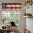 thumbnail image 6 of Hokiten Rod Pocket Curtain Valance, Vintage American Flag Farmhouse Window Valance for Living Room, Bedroom, Kitchen Retro Red Blue Flag 42"W x 18"L, 6 of 8