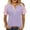 Summer Tops Purple, variant on Womens Plus Size Henley Shirt, Raglan Short Sleeve Shirts for Women Summer Casual Solid Color Button Up Crewneck T-Shirts