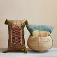 thumbnail image 2 of Creative Co-Op Cotton Velvet Tiger Lumbar Pillow with Tassels, Multicolor, 2 of 5