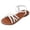White, variant on Women’s Flat Sandals Slip on Summer Gladiator Open Toe Braided Slingback Slip on Elatic Ankle Strap Lightweight Beach Shoes Brown Size 8