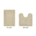 thumbnail image 2 of Better Trends 2 Piece Premium Bathroom Rug Set 100% Cotton Soft Tufted Reversible Bath Rug Water absorbent Bath Mat Ideal for Bathroom Shower and Tub Use, Edge Collection Sand (17" x 24" | 20" x 20"), 2 of 5