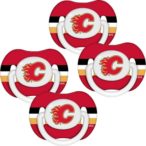 Calgary Flames 4-Pack Pacifier Set - Pack of 4