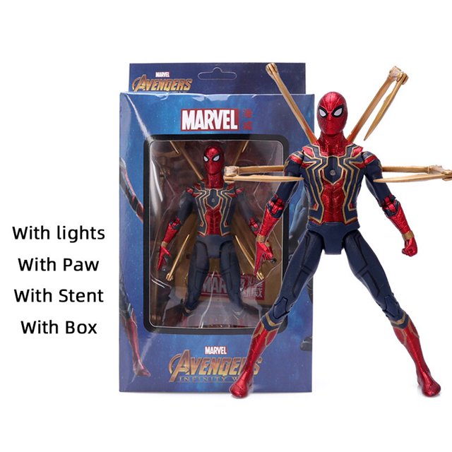 Figuras de acción de Marvel Legends, figuras de Spiderman de 7 pulgadas con luz, modelo de Spider-Man, juguete de superhéroe de Disney, regalo para niños, Figma Fivean unisex