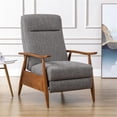 thumbnail image 2 of Terni Wood Arm Push Back Recliner in Ashen Gray Performance Fabric, 2 of 14
