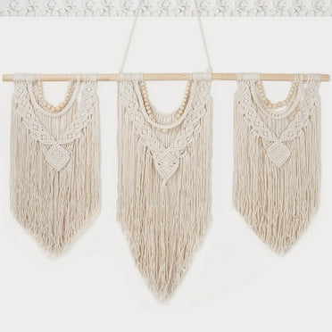 Boho Tapestry Macrame Wall Decor, Chic Bohemian Handmade Woven Tapestry Home Decoration, Detachable Large Tapestry Wall Art for Bedroom Living Room Door