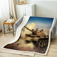 thumbnail image 2 of Tank Throw Blanket Military Warship Tank Fuzzy Blanket for Soldier Veteran, Army force Style Fleece Blanket Military Vehicle War Theme Blanket Decorative Sofa Couch, 2 of 6