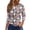 Gray, variant on Halloween Womens 3/4 Sleeve Top - Relaxed Round Neck Tee with Seasonal Print, Great Fall Blouse for Parties, Errands & Cozy Autumn Days,Coffee L