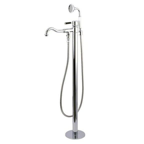 Kaiser Kaiser Single Handle Freestanding Roman Tub Filler with Hand Shower, Chrome