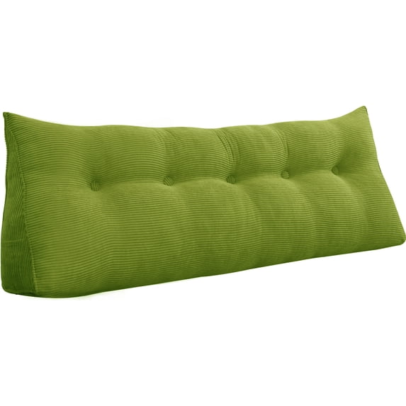 WOWMAX Sofa Bed Large Filled Triangular Wedge Cushion Bed Backrest Positioning Support Pillow Reading Pillow Office Lumbar Pad with Removable Cover Green Queen